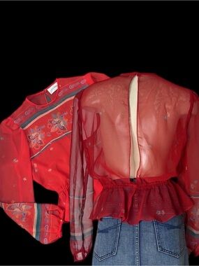 Vintage Open Back Sheer Top